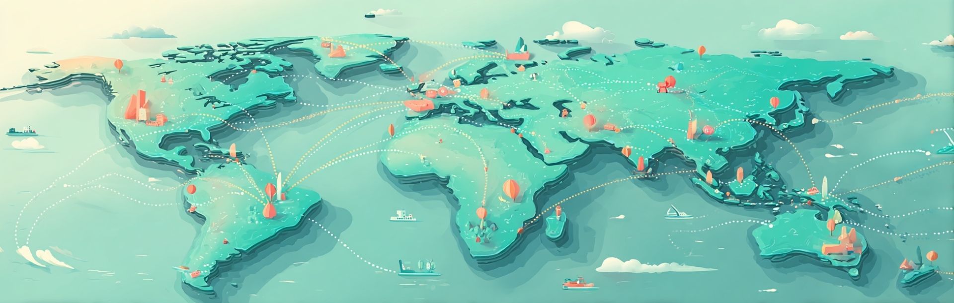 Map showing Travelez luggage shipping destinations from South Africa